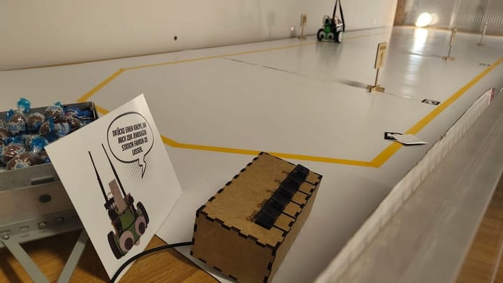 Building a line following robot that delivers Candy